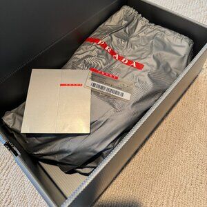 Prada Calzature Uomo Nappa Sport Mens Slip-On Black Casual Shoes; Size 9